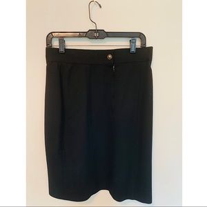 Authentic Chanel Vintage Black Pencil Skirt